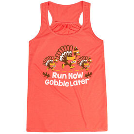 Flowy Racerback Tank Top - Run Now Gobble Later Turkey Trot