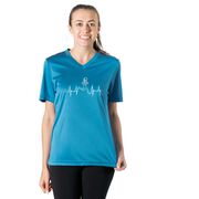 Women's Short Sleeve Tech Tee - Heart Beat Female Runner