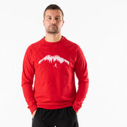 Running Raglan Crew Neck Pullover - Trail Runner in the Mountains