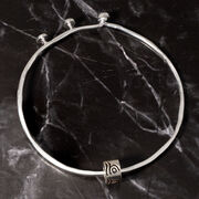 Sterling Silver Adjustable Bangle Bracelet - Swimmer