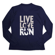 Women's Long Sleeve Tech Tee - Live Love Run Silhouette