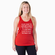 Women's Racerback Performance Tank Top - Please Grant Me Coffee