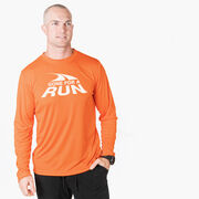 Men's Running Long Sleeve Performance Tee - Gone For a Run&reg; White Logo