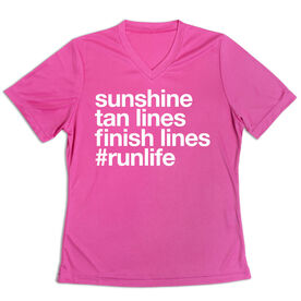 Women's Short Sleeve Tech Tee - Sunshine Tan Lines Finish Lines