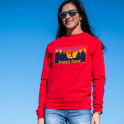 Running Raglan Crew Neck Pullover - Happy Hour