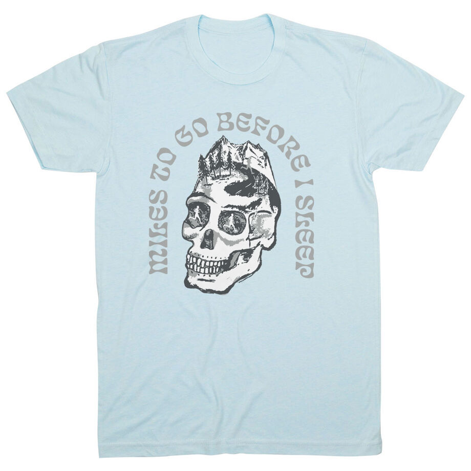 Running Short Sleeve T-Shirt - Miles To Go Before I Sleep - Skull