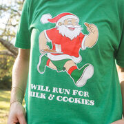 Running Short Sleeve T-Shirt - Will Run for Milk and Cookies