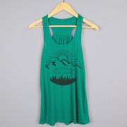 Flowy Racerback Tank Top - Life's Short Run Long (Mountains)