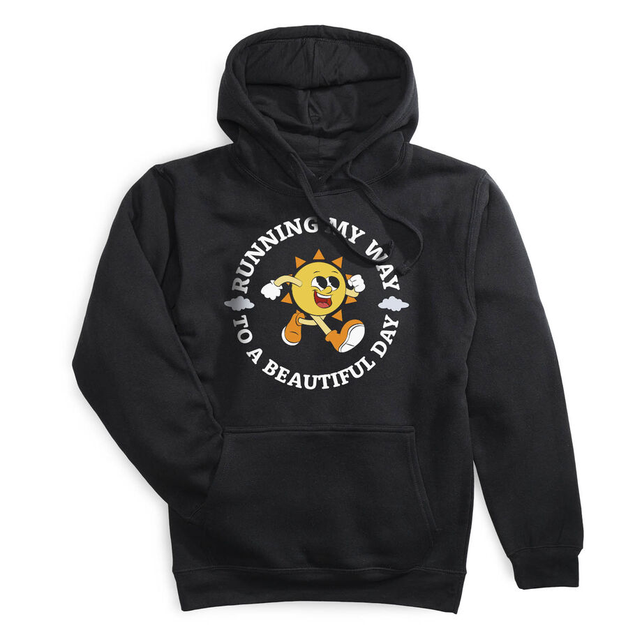Statement Fleece Hoodie - Running My Way to a Beautiful Day