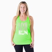 Women's Racerback Performance Tank Top - Live Love Run Silhouette