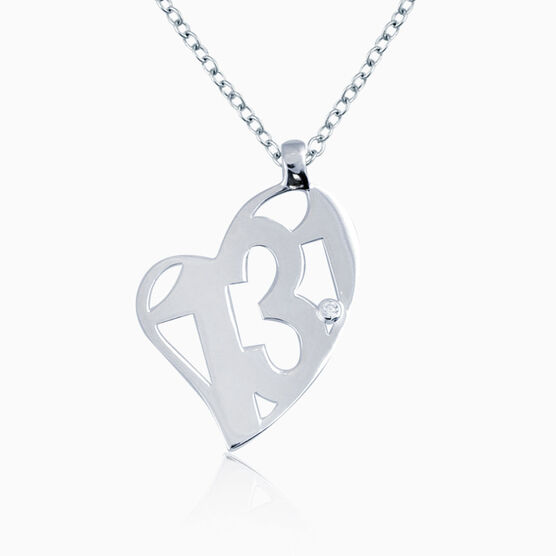 Sterling Silver 13.1 Half Marathon Heart Necklace