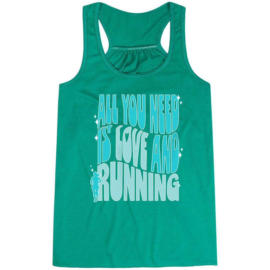 Flowy Racerback Tank Top - All You Need is Love and Running