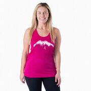 Women's Racerback Performance Tank Top - Trail Runner in the Mountains