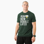 Running Short Sleeve T-Shirt - Run Now Gobble Later (Bold)