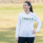 Women's Long Sleeve Tech Tee - Trails Over Treadmills