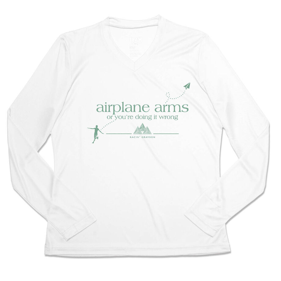 Women's Long Sleeve Tech Tee - Airplane Arms