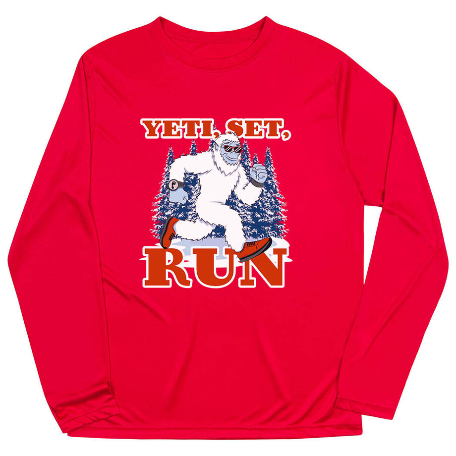 Men's Running Long Sleeve Performance Tee - Yeti, Set, Run