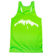 Women's Racerback Performance Tank Top - Trail Runner in the Mountains