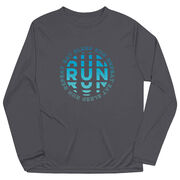 Men's Running Long Sleeve Performance Tee - Eat Sleep Run Repeat