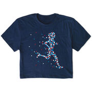 Running Short Sleeve Crop Tee - Patriotic Runner Girl