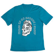 Women's Short Sleeve Tech Tee - Miles To Go Before I Sleep - Skull