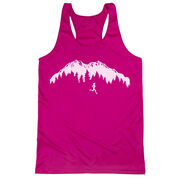 Women's Racerback Performance Tank Top - Trail Runner in the Mountains