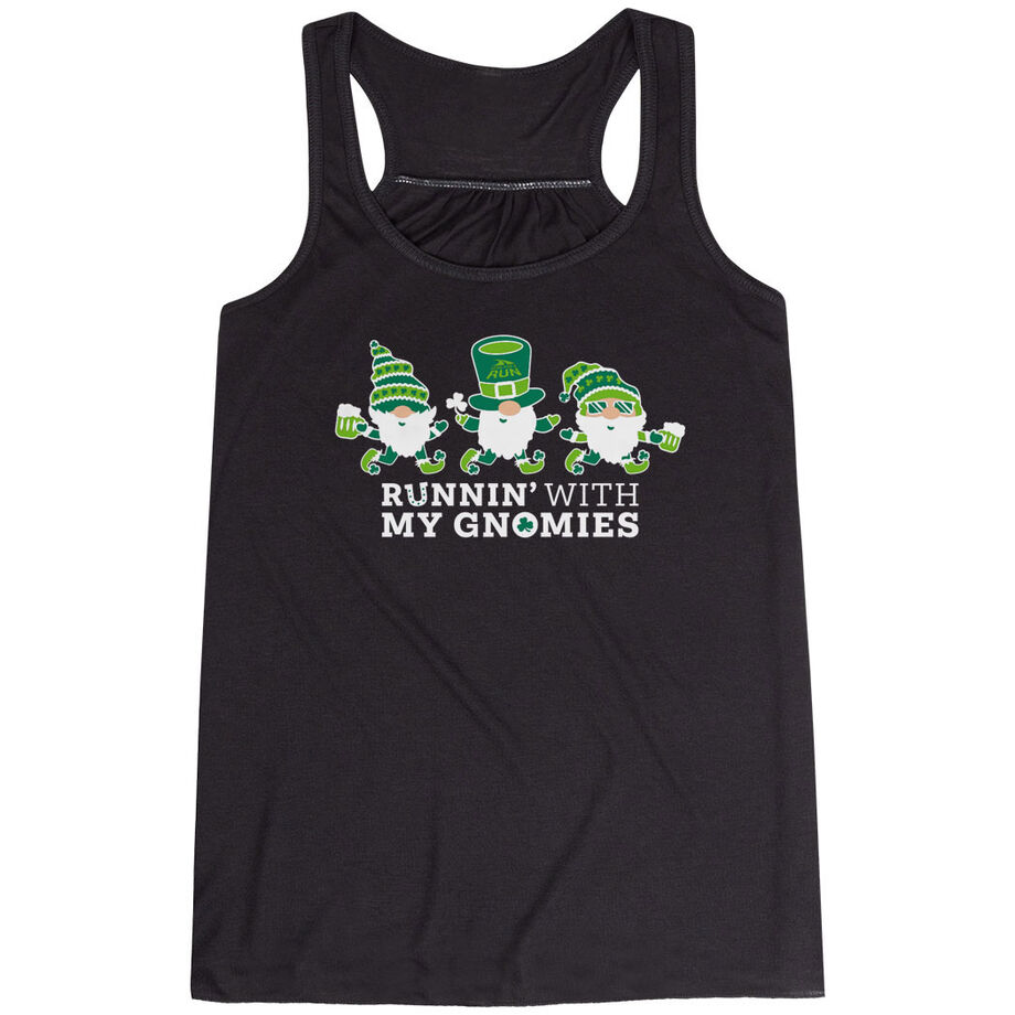 Flowy Racerback Tank Top - Runnin' With My Gnomies® - Lucky
