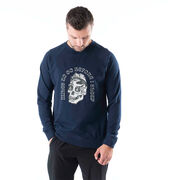 Running Raglan Crew Neck Pullover - Miles To Go Before I Sleep - Skull