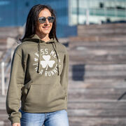 Statement Fleece Hoodie -  Kiss Me I am a Runner Shamrock