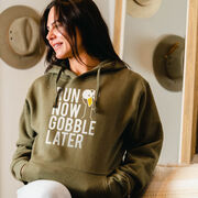 Statement Fleece Hoodie -  Run Now Gobble Later (Bold)