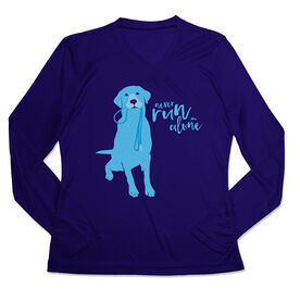 Women's Long Sleeve Tech Tee - Never Run Alone