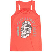 Flowy Racerback Tank Top - Miles To Go Before I Sleep - Skull