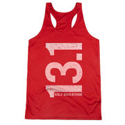 Women's Racerback Performance Tank Top - 13.1 Half Marathon Vertical