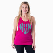 Women's Racerback Performance Tank Top - Love The Run