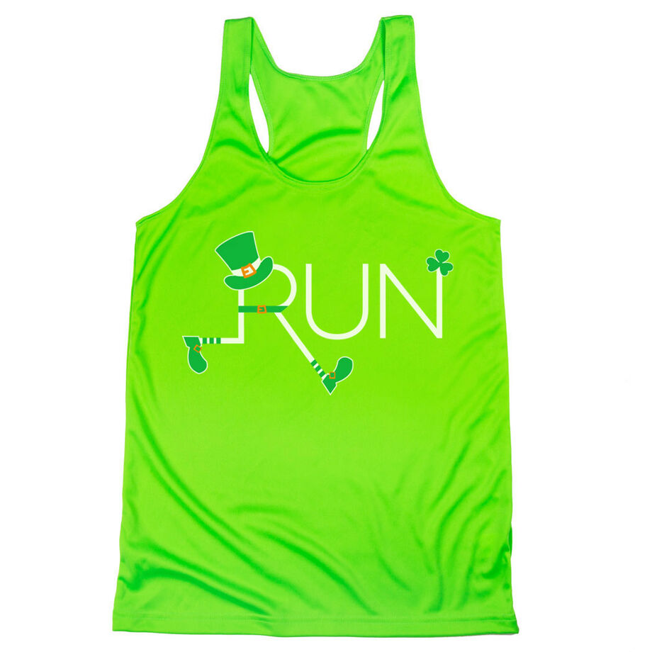 Women's Racerback Performance Tank Top - Let's Run Lucky