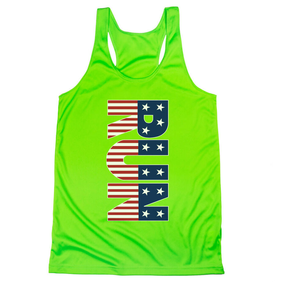 Women's Racerback Performance Tank Top - Patriotic Run
