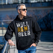 Statement Fleece Hoodie -  Will Run For Beer