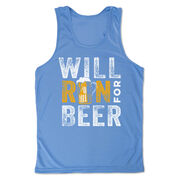 Men's Running Performance Tank Top - Will Run For Beer