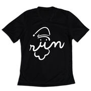 Women's Short Sleeve Tech Tee - Santa Run Face
