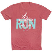 Running Short Sleeve T-Shirt - She Believed She Could So She Did