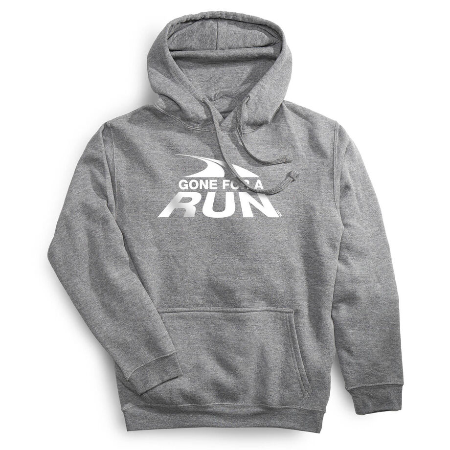 Statement Fleece Hoodie -  Gone For a Run White Logo