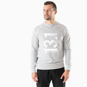 Running Raglan Crew Neck Pullover - 13.1 Half Marathon Vertical