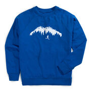 Running Raglan Crew Neck Pullover - Trail Runner in the Mountains