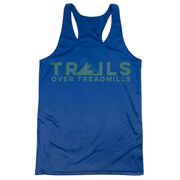 Women's Racerback Performance Tank Top - Trails Over Treadmills