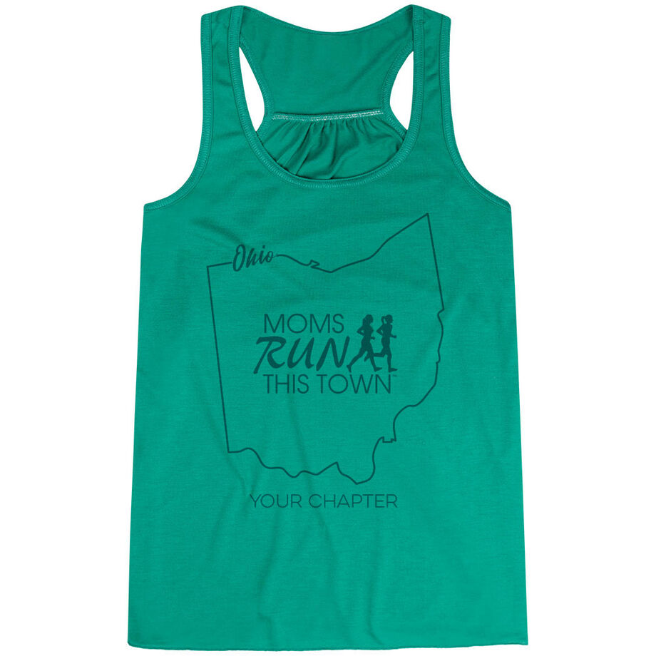 Flowy Racerback Tank Top - Moms Run This Town Ohio Runner - Personalization Image