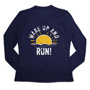 Women's Long Sleeve Tech Tee - Wake Up And Run