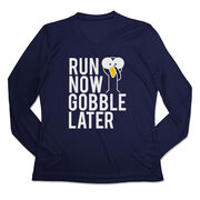 Women's Long Sleeve Tech Tee - Run Now Gobble Later (Bold)
