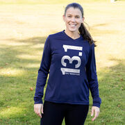 Women's Long Sleeve Tech Tee - 13.1 Half Marathon Vertical