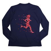 Women's Long Sleeve Tech Tee - Heartfelt Runner Girl