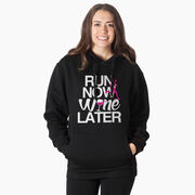 Statement Fleece Hoodie -  Run Now Wine Later (Bold)